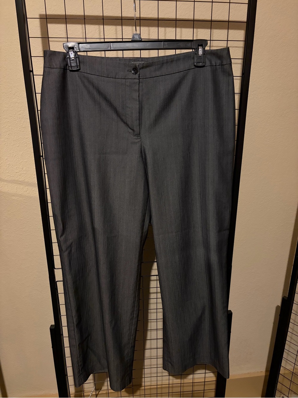 Additions by Chicos 2.5 Classic Gray Pinstripe Dress Pants
